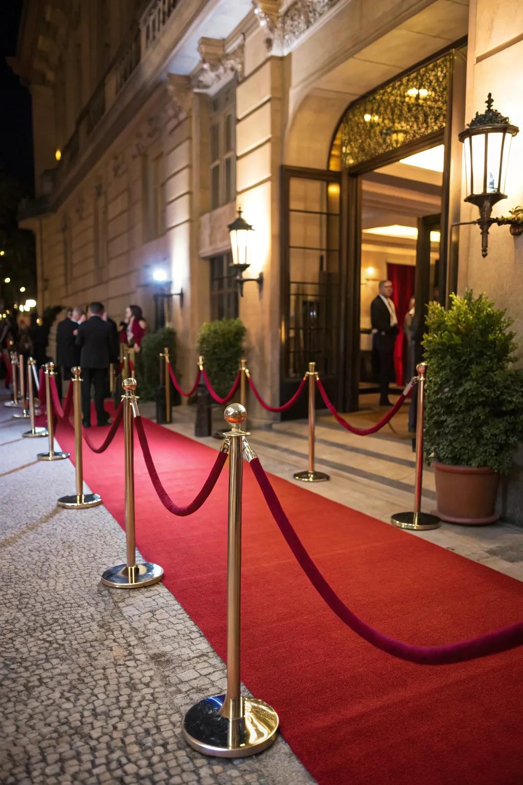 Make your guests feel like VIPs with a red carpet entrance.