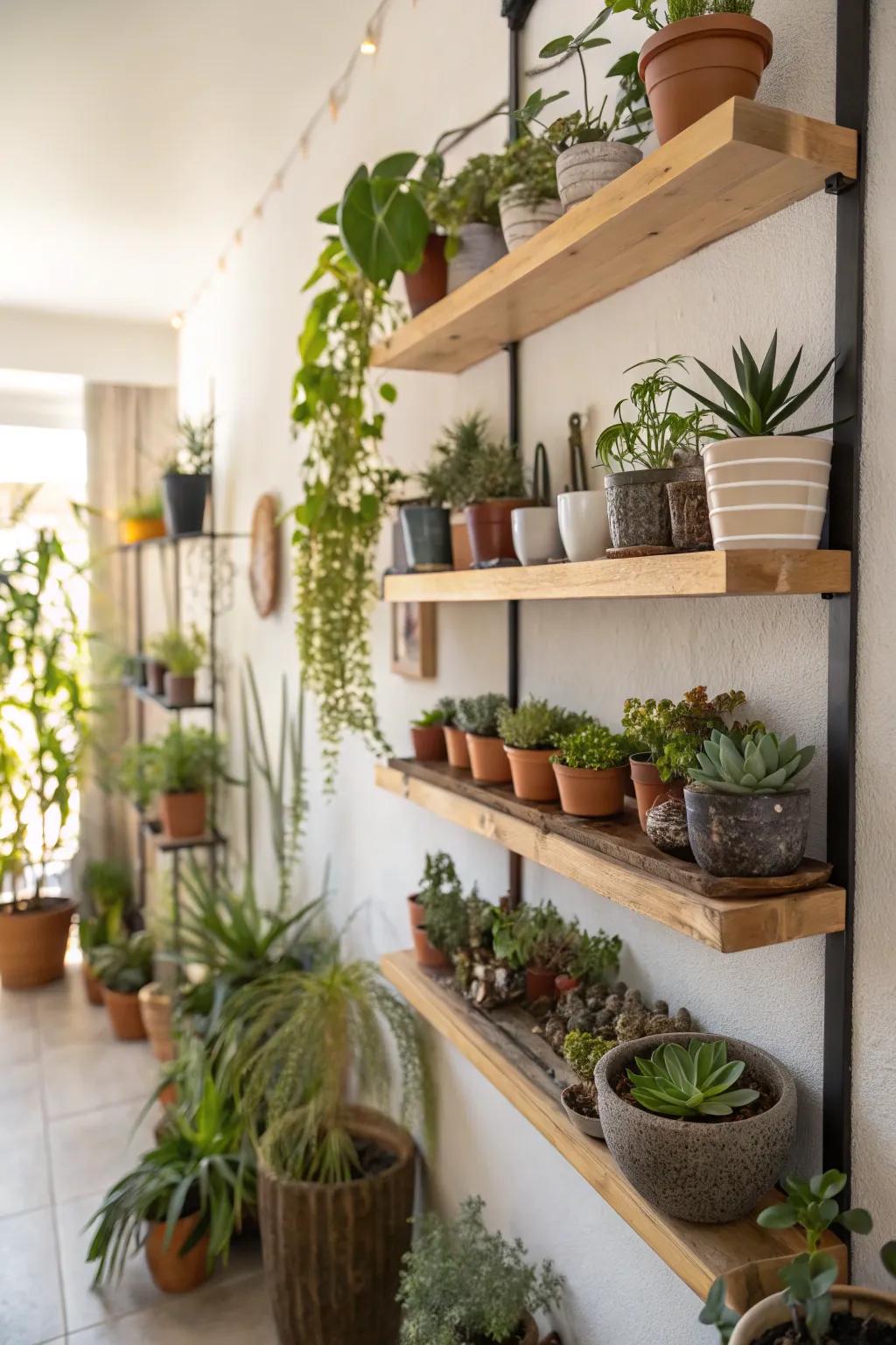 Bring nature indoors with plant-adorned shelves.