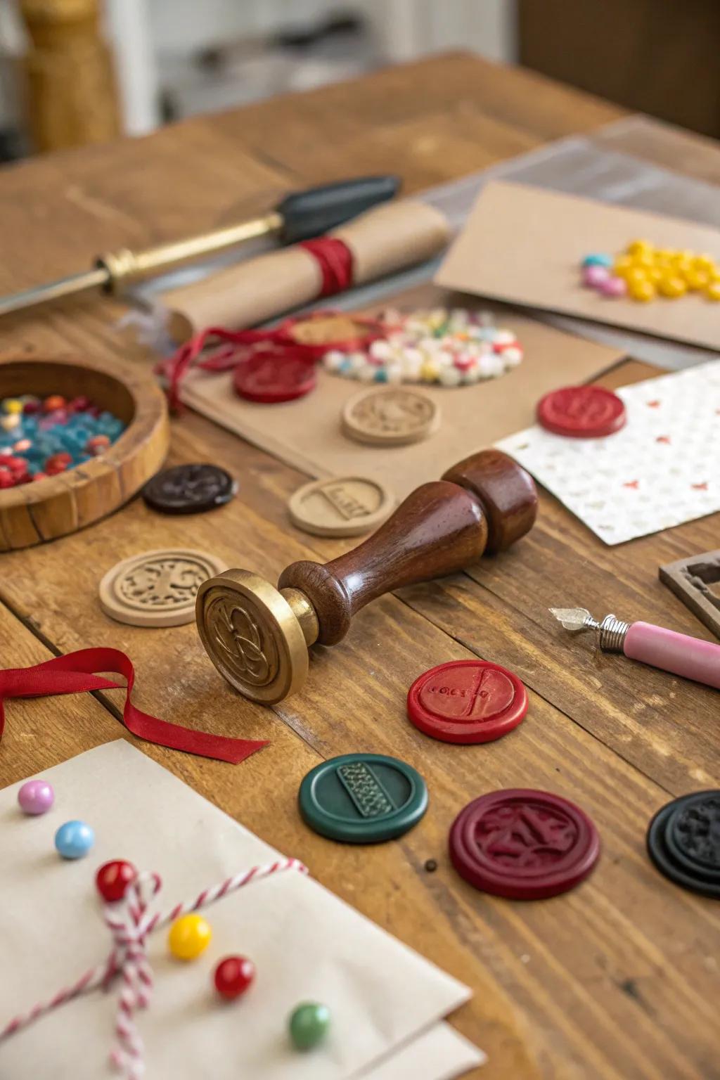 A rainbow of wax seals, showcasing the endless color possibilities for your creative projects.