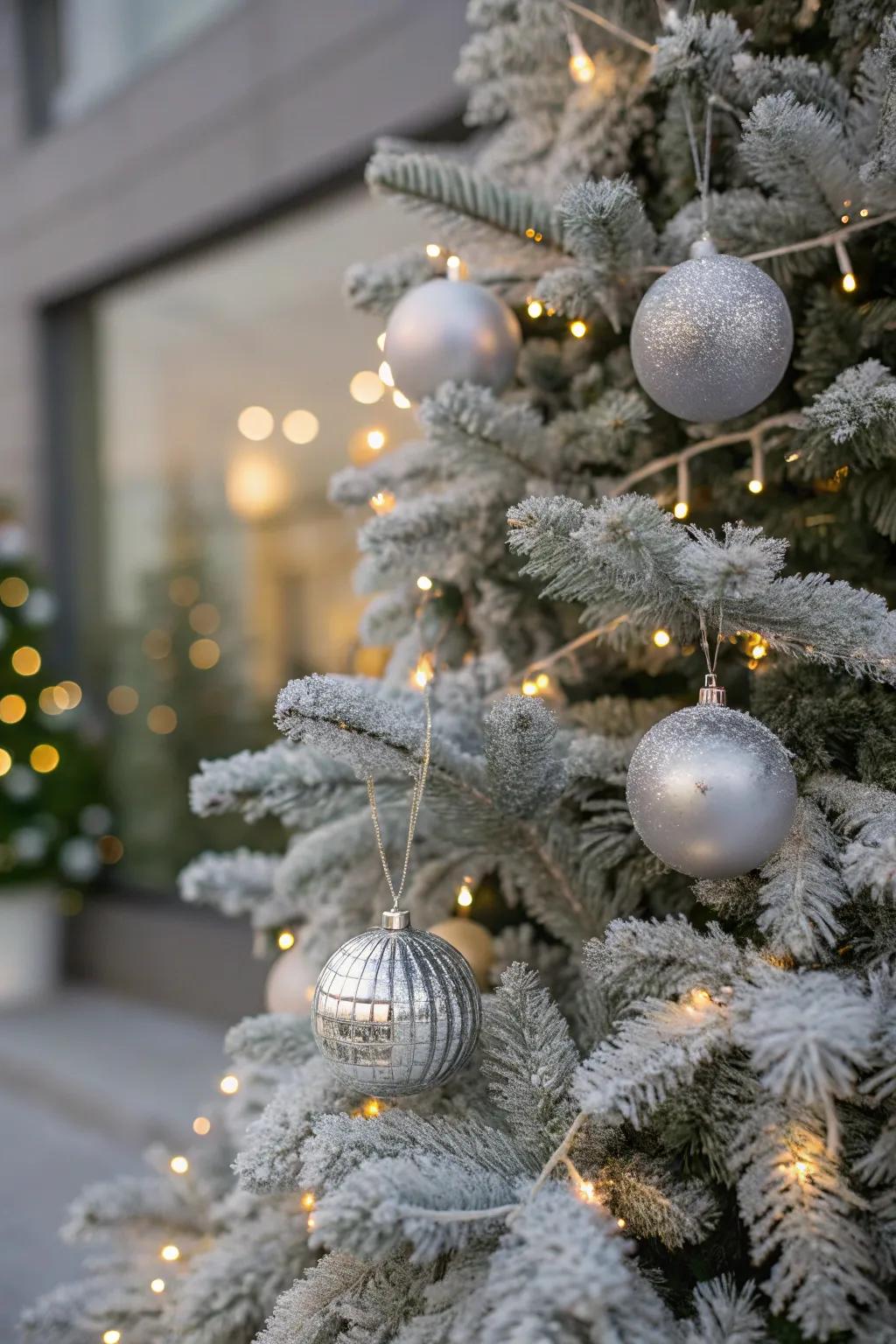 Bring the magic of a winter wonderland into your home with a frosted Christmas tree.