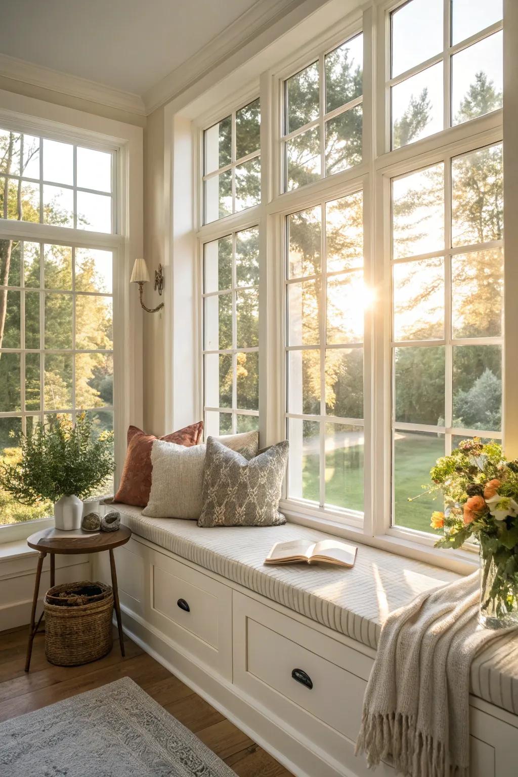 Let the natural light flood your window nook for a warm and inviting atmosphere.