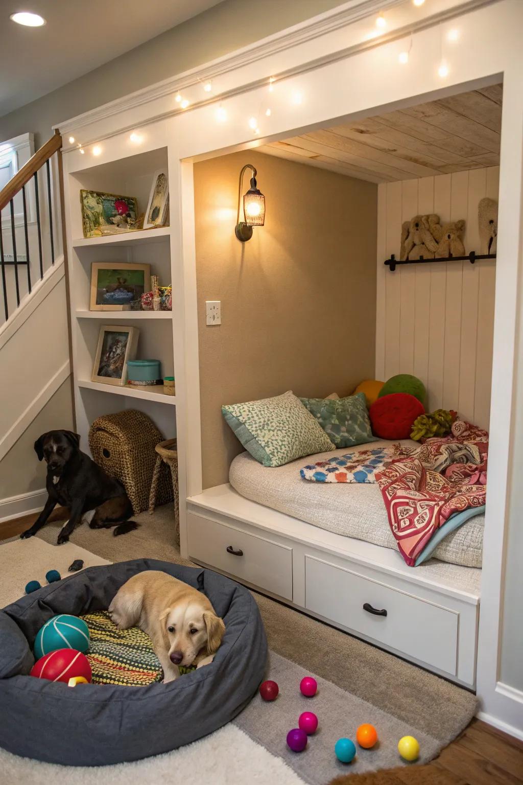 Create a special spot for your pets with a cozy nook.