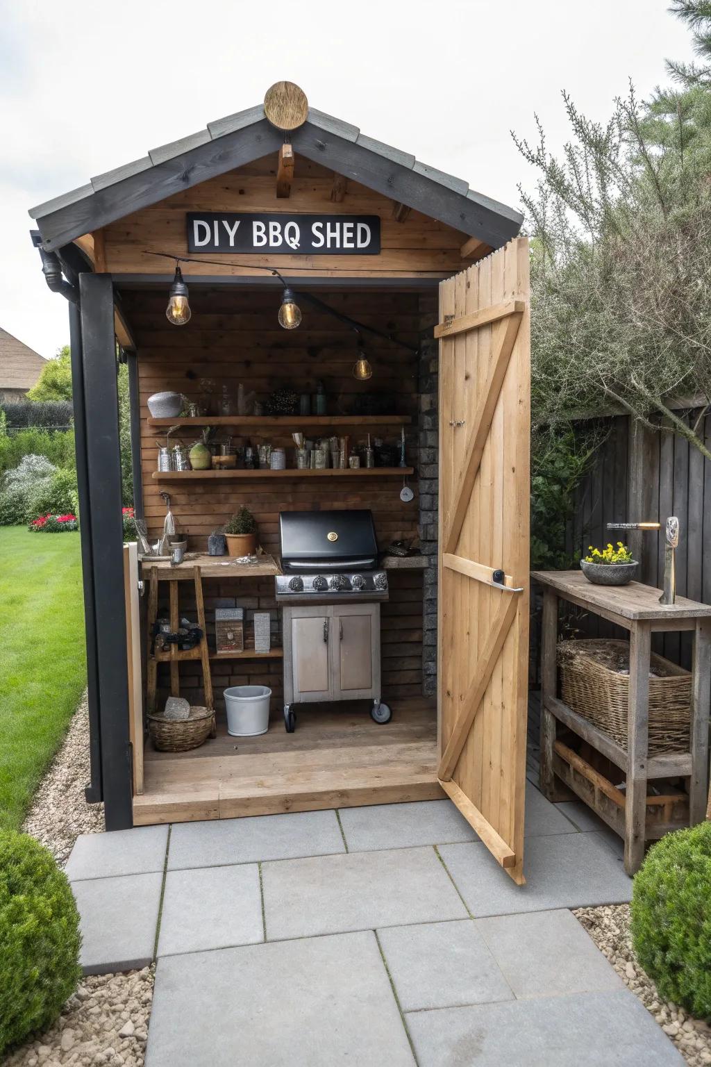 Personalized perfection: DIY BBQ shed project.