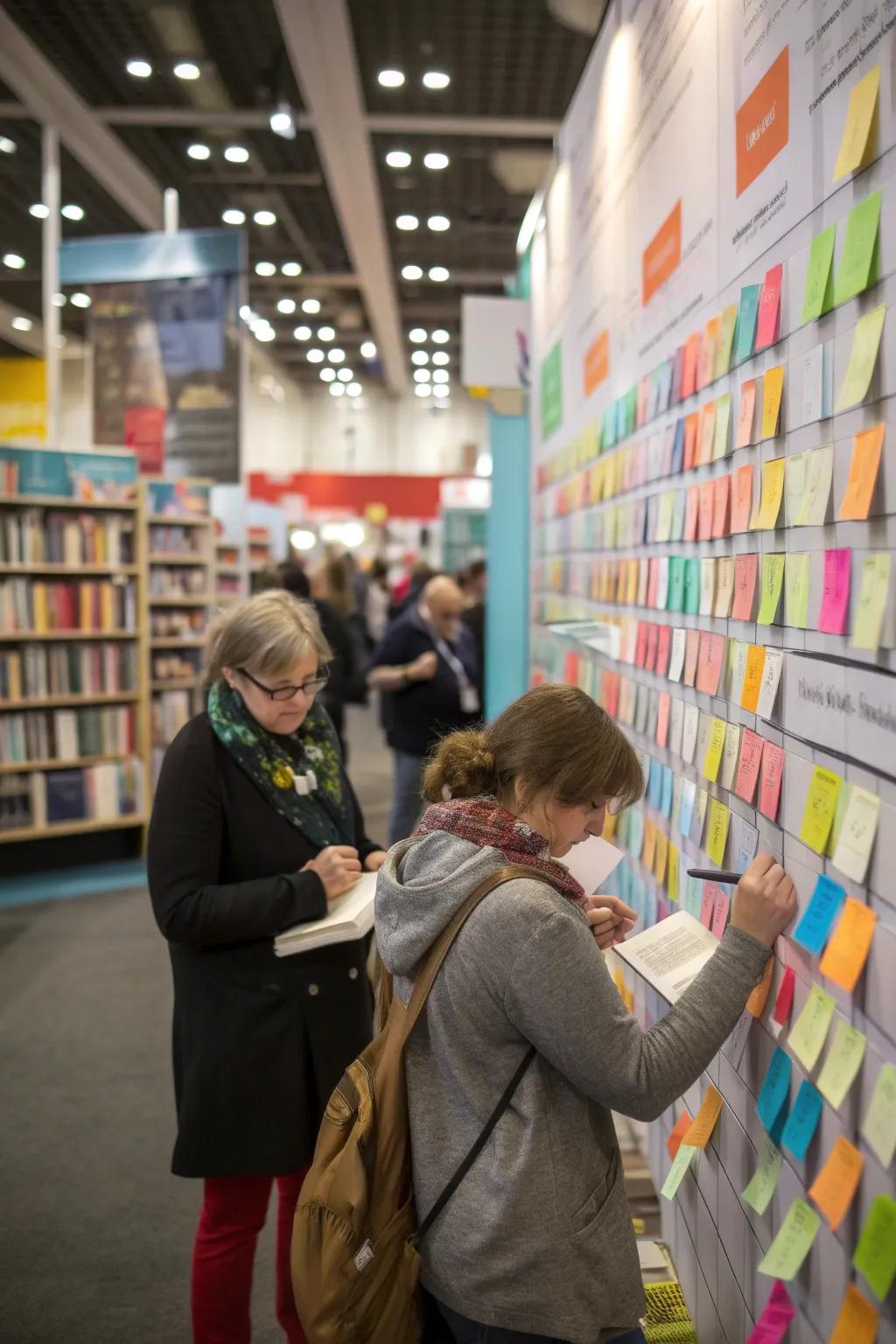 Track reading journeys on the interactive reading log wall.