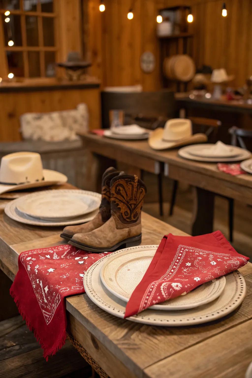 Complete the look with bandana table settings.