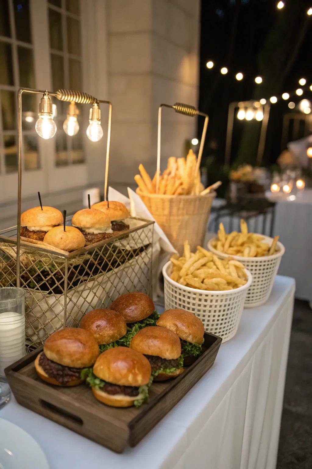 A surprise midnight snack station delighting late-night guests.