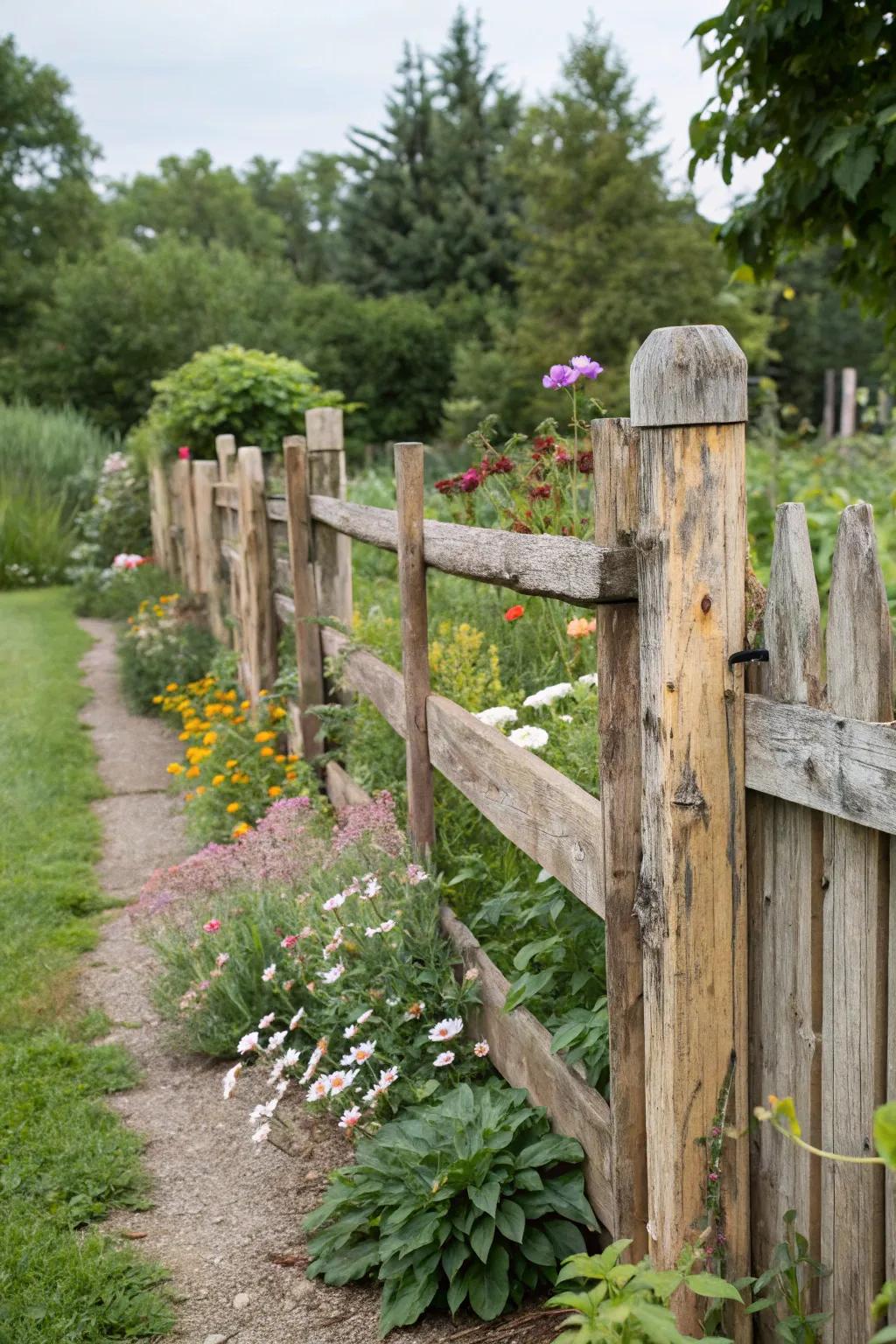 Reclaimed wood fences offer unique character and sustainability.