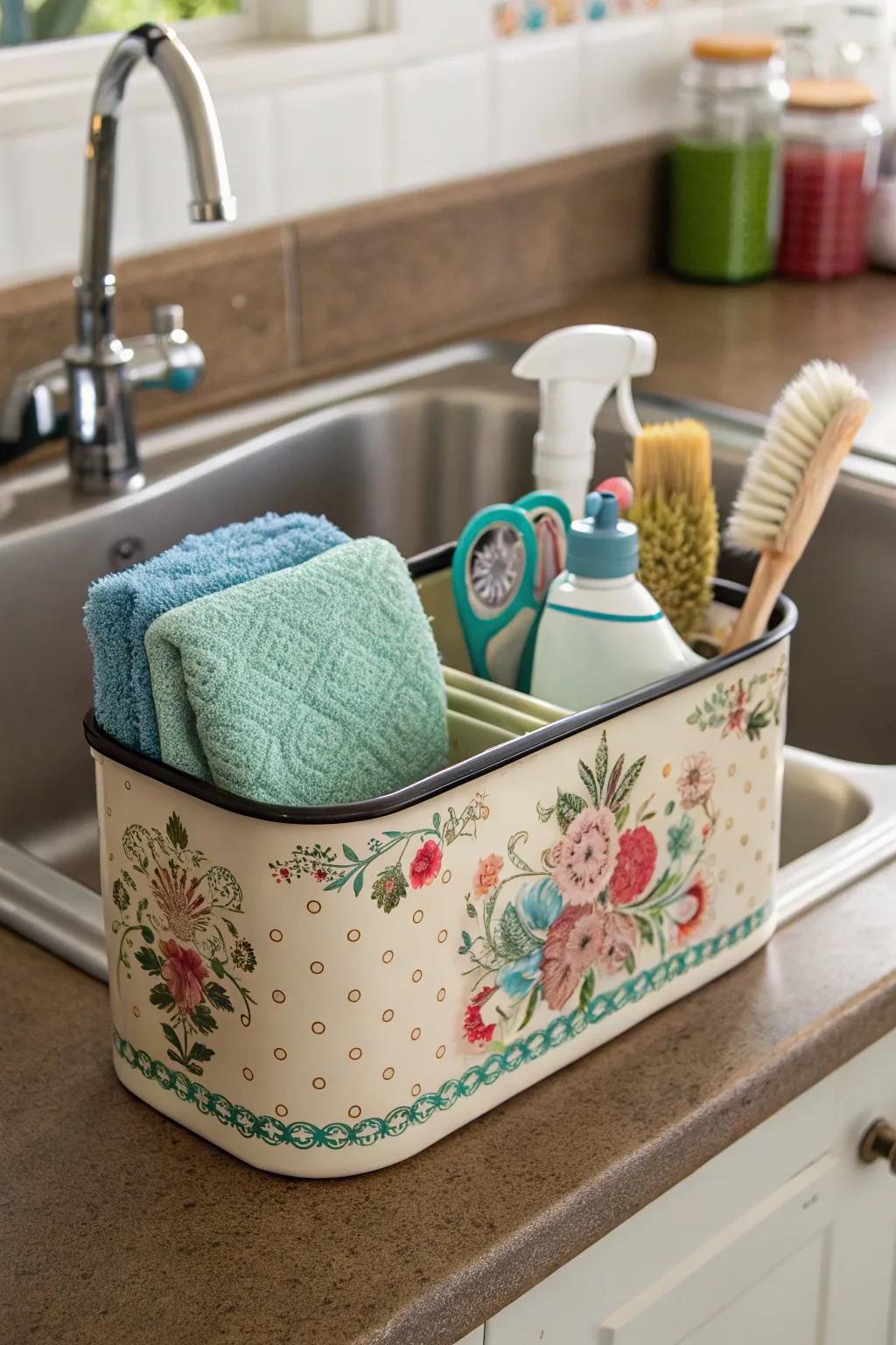 Infuse vintage charm into your kitchen with a ceramic caddy.