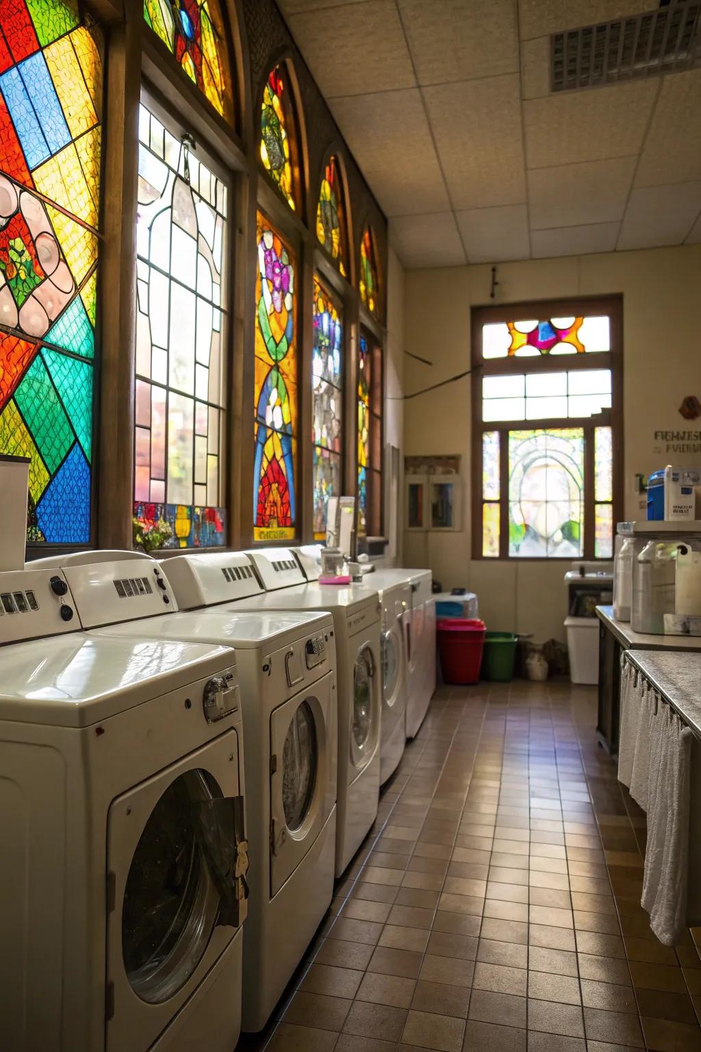Stained glass turns windows into artistic features.