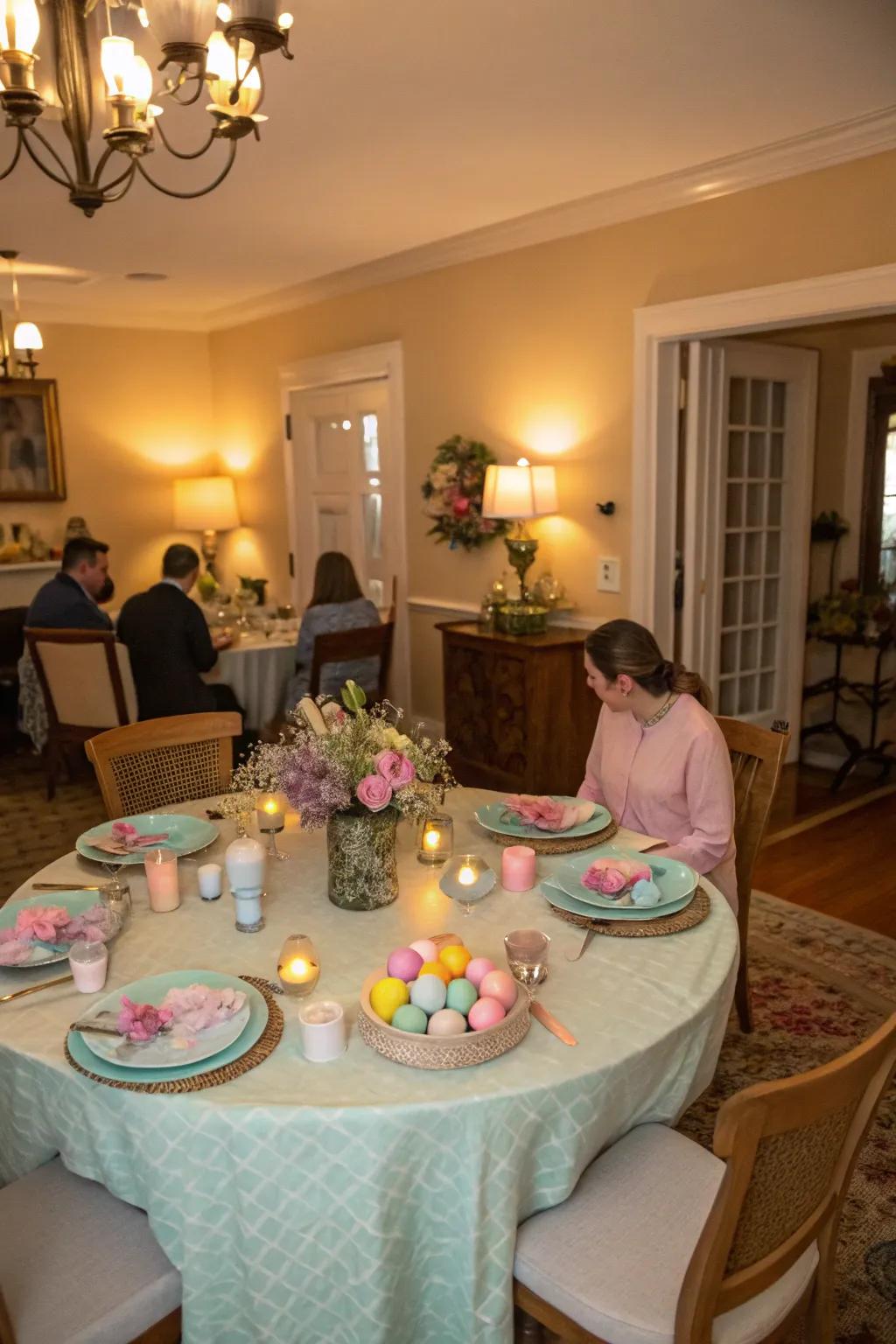 A circular table setup encourages intimacy and closeness.