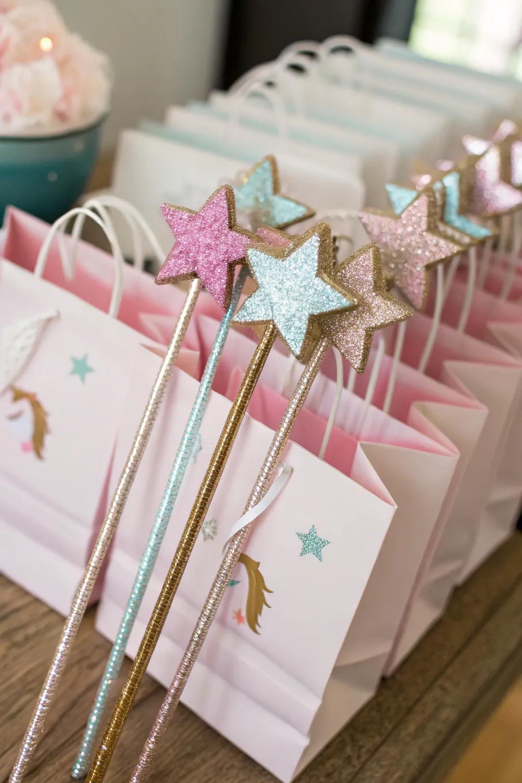 Glistening magic wands for a touch of unicorn magic.