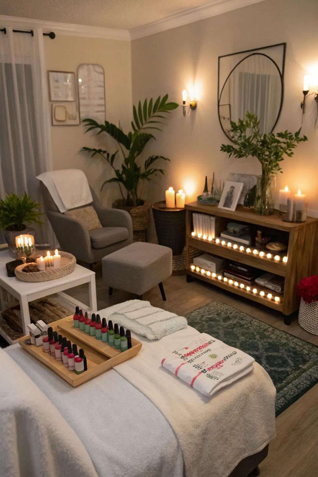 A DIY spa day setup for a personalized pampering experience.