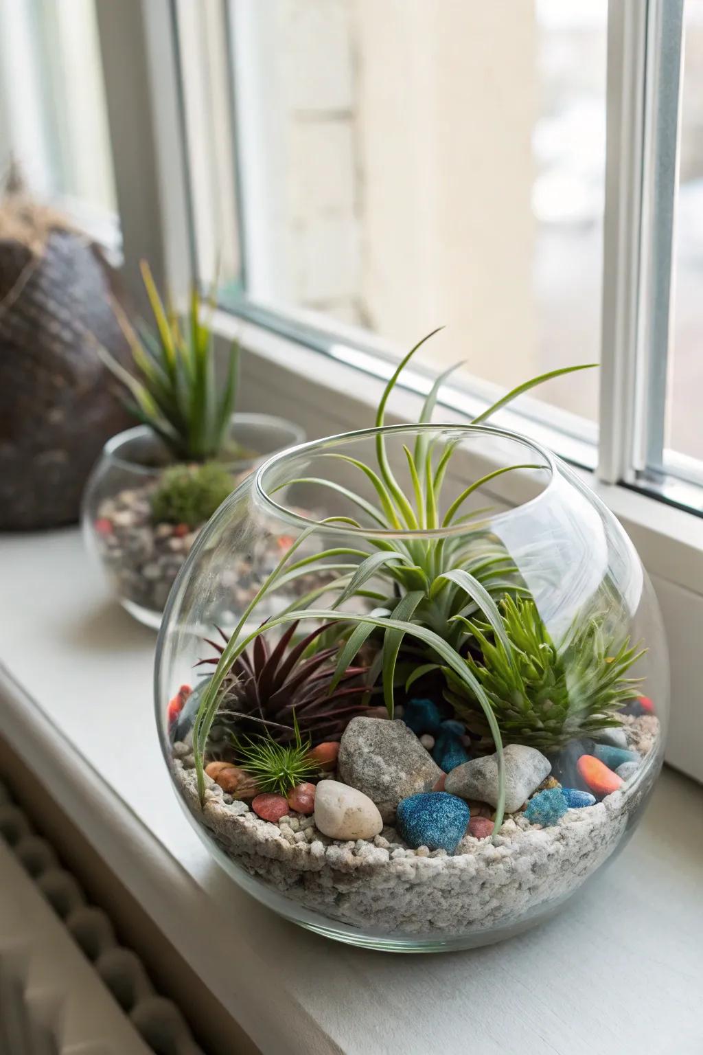 Terrariums create a captivating home for air plants.