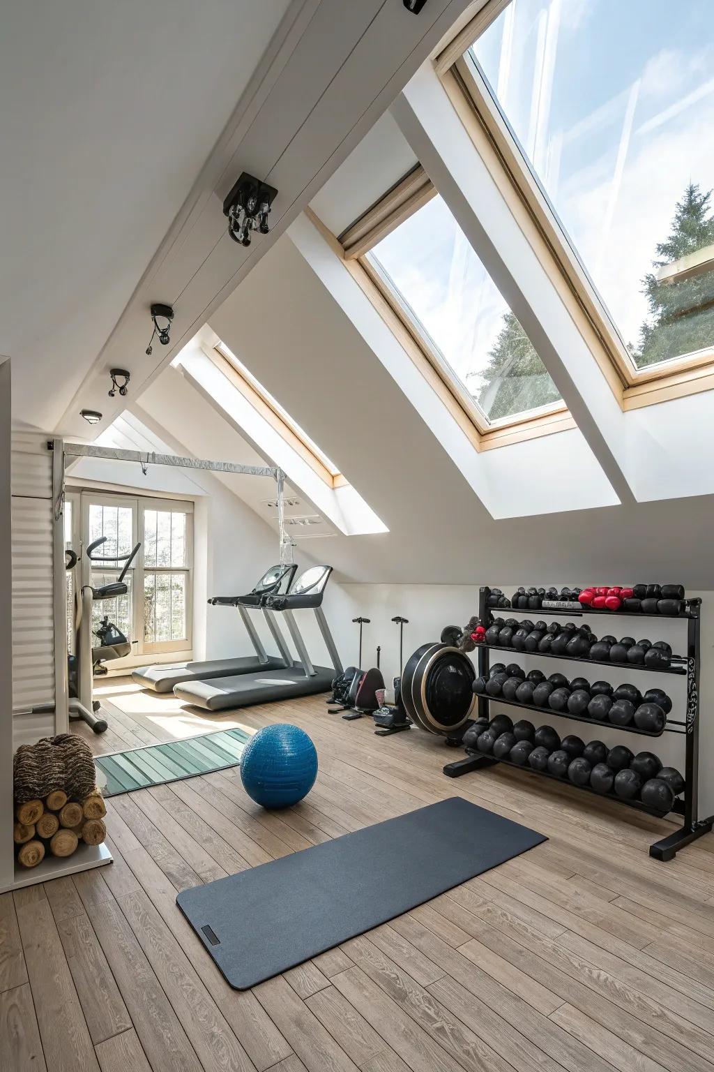 Natural light transforms the atmosphere of your home gym.