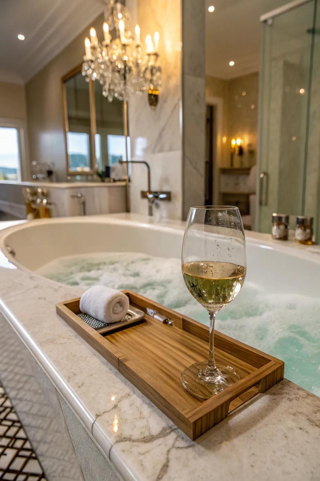 Enjoy a glass of your favorite wine as you unwind.