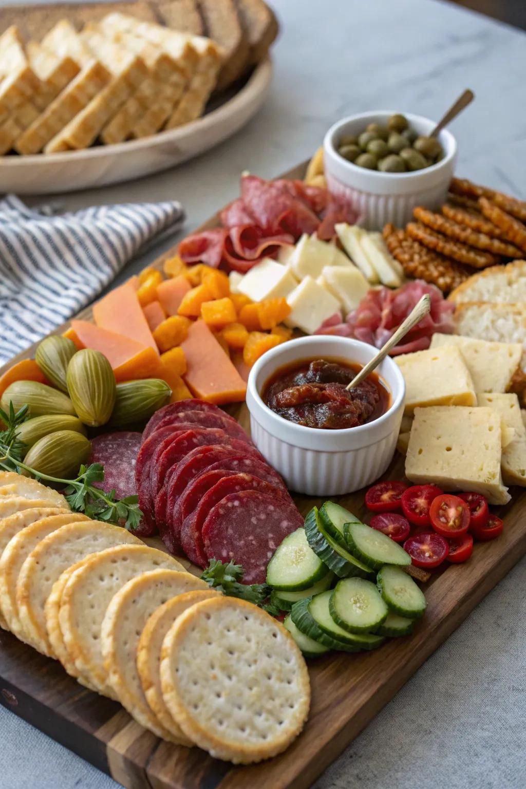 A delightful array of breads and crackers for every palate