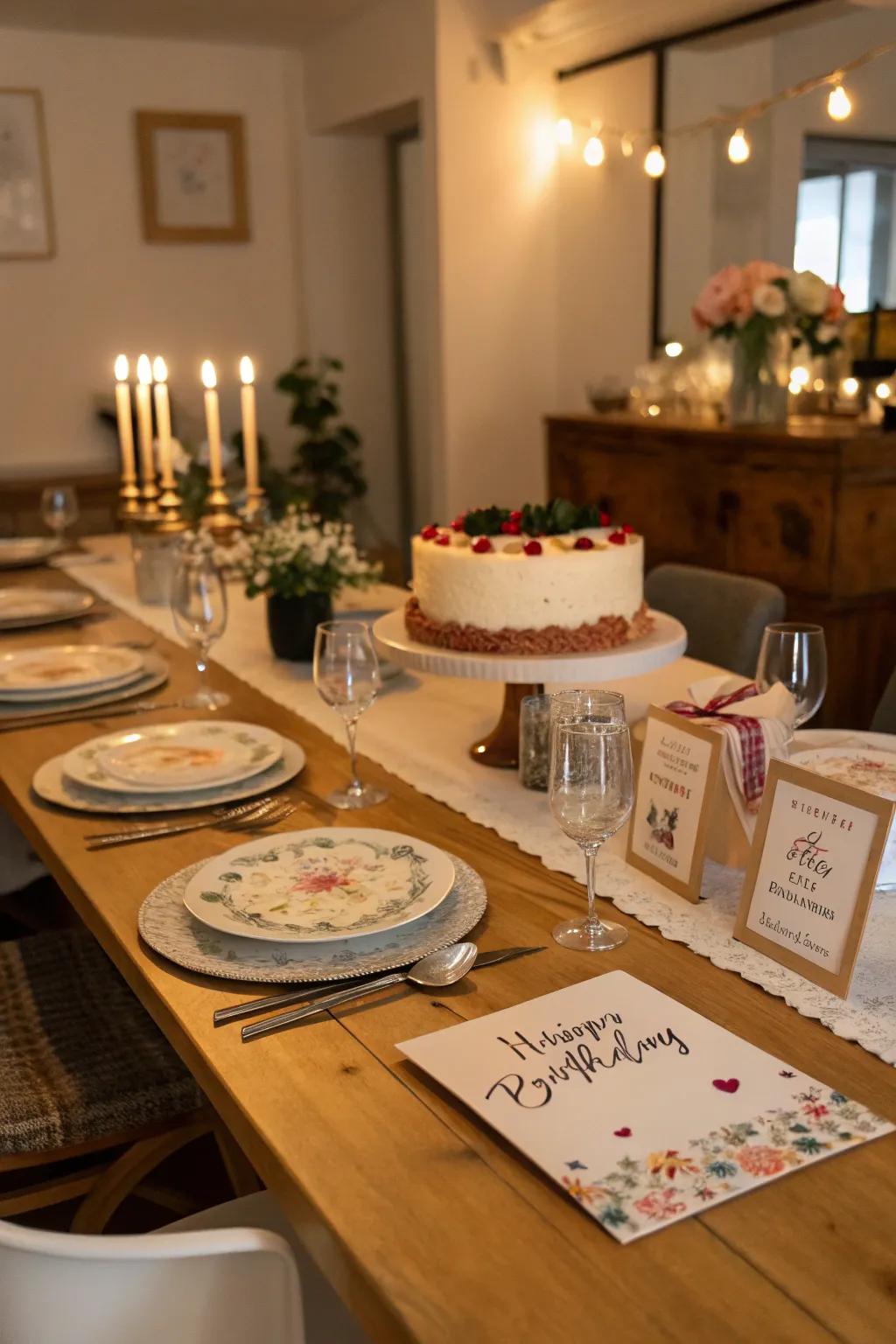 Customized place settings make each guest feel special.