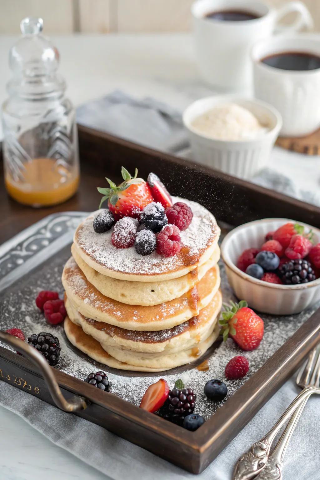 A berry pancake tower that's both delicious and Instagram-worthy.