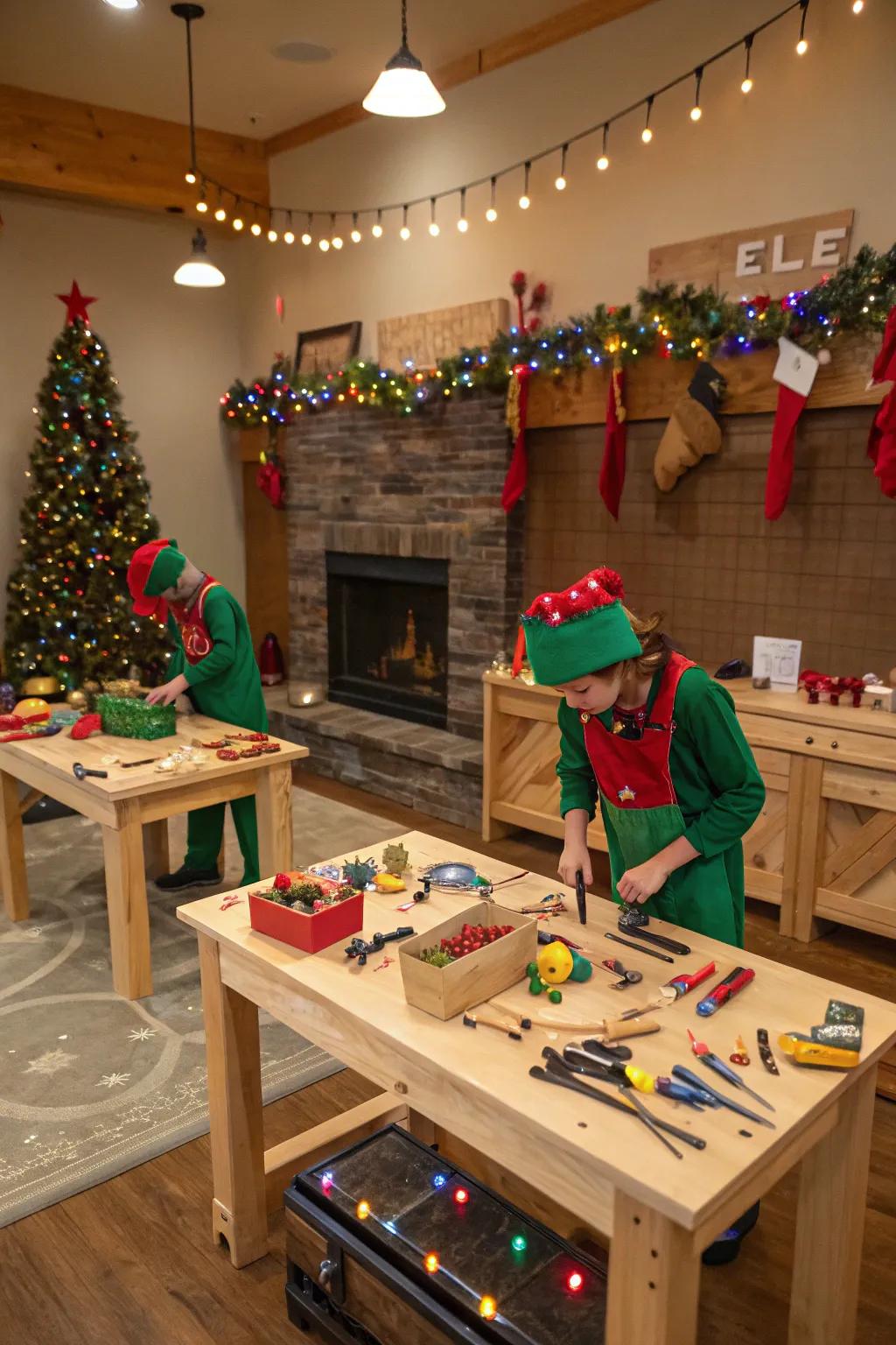 Bring the magic of the North Pole to your party with Santa's Workshop.