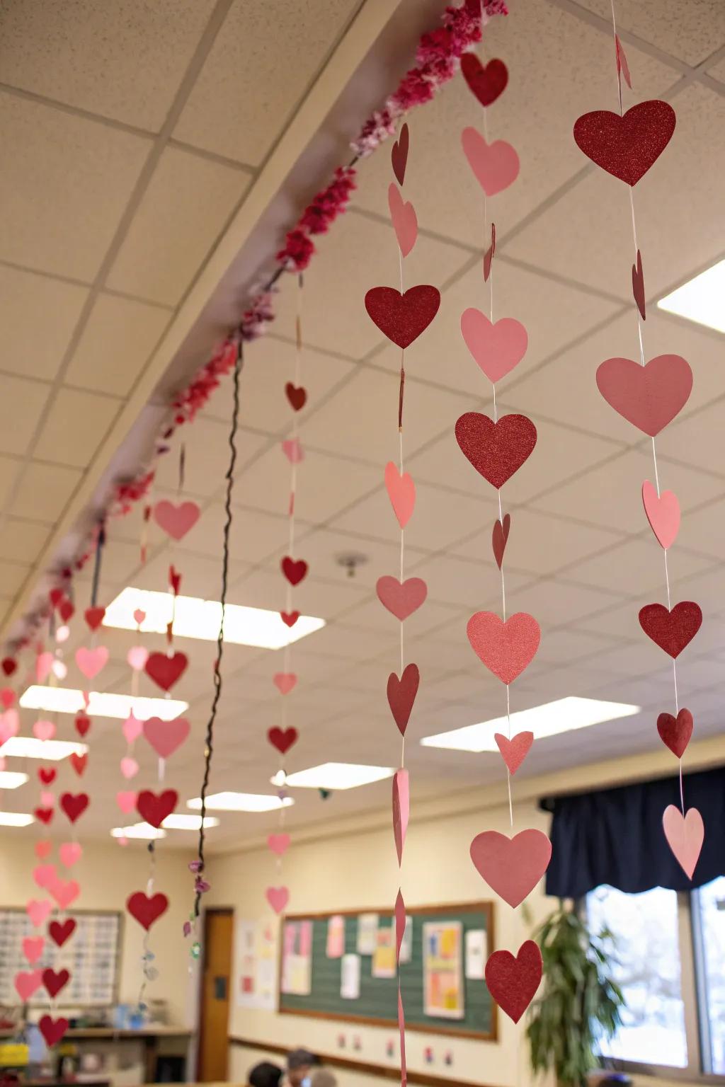 DIY garlands adding a whimsical touch to the classroom.