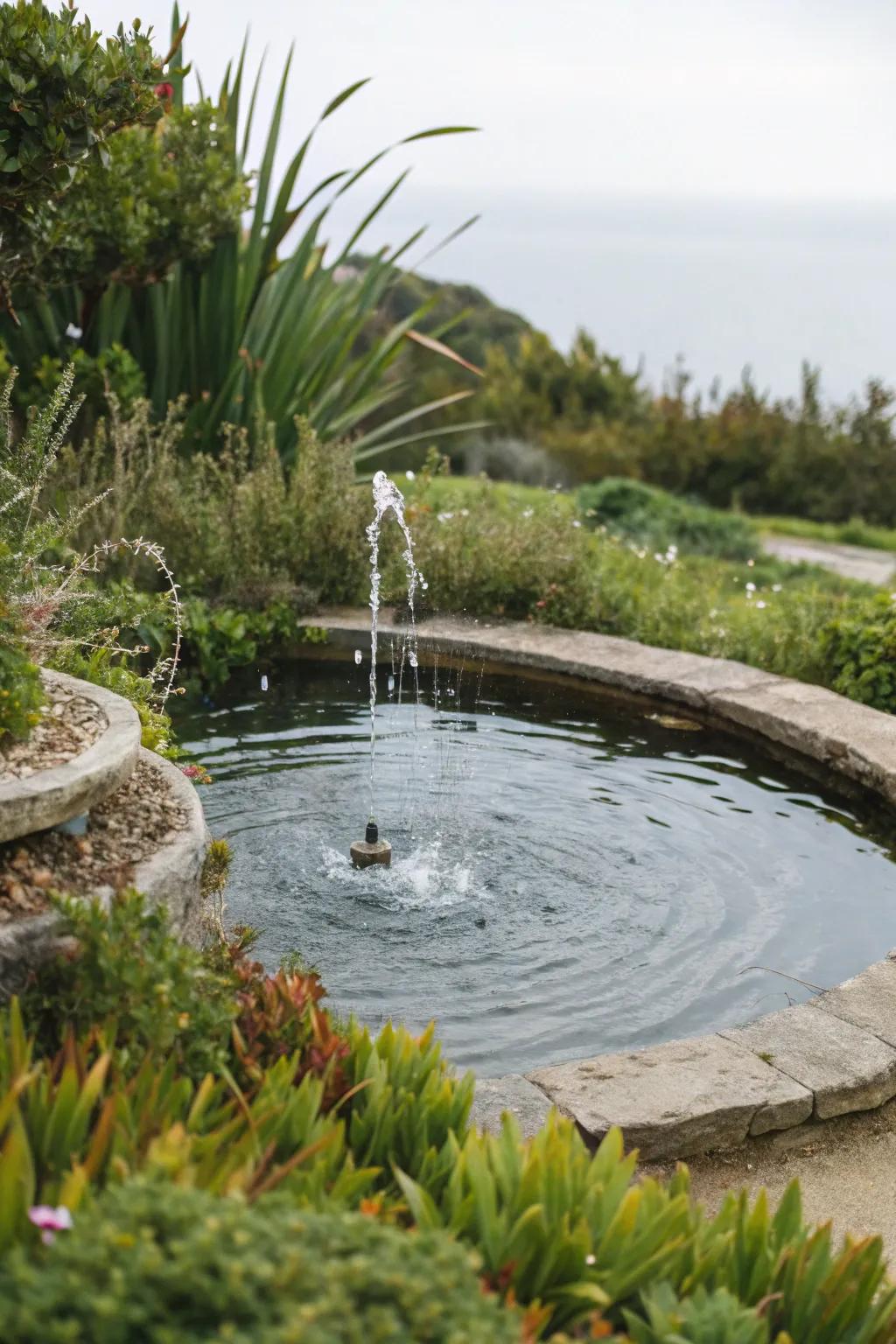 A water feature brings serenity and the sound of the sea to your garden.