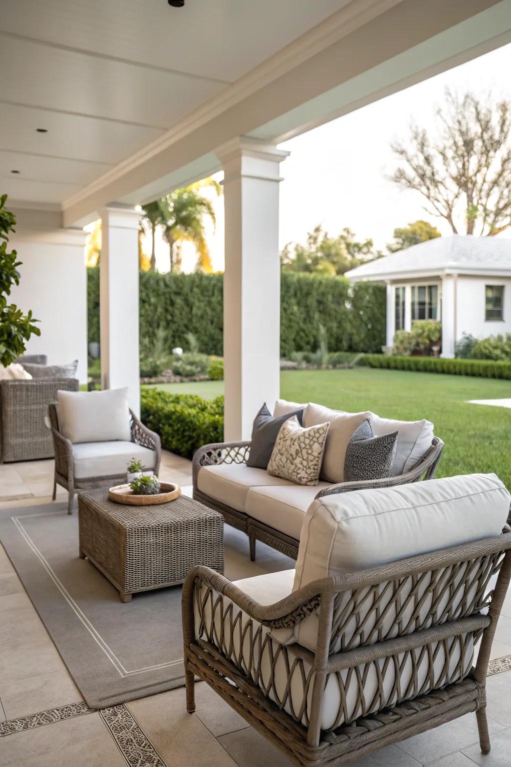 Stylish seating for a perfect outdoor retreat.