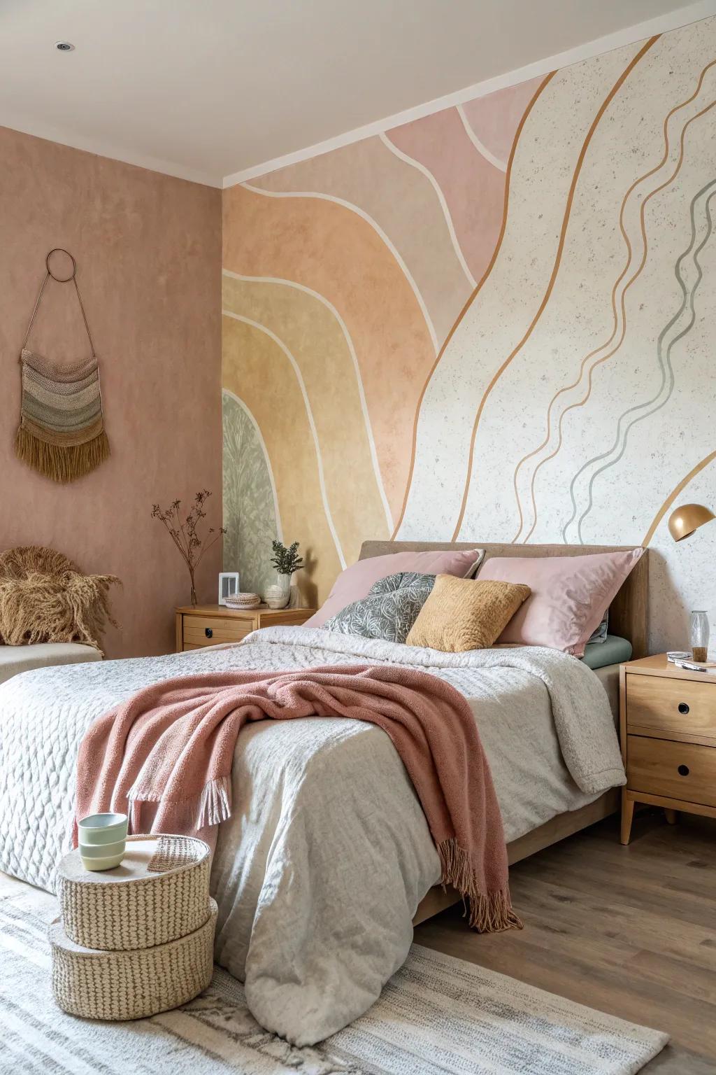 Add depth with textured wall effects.