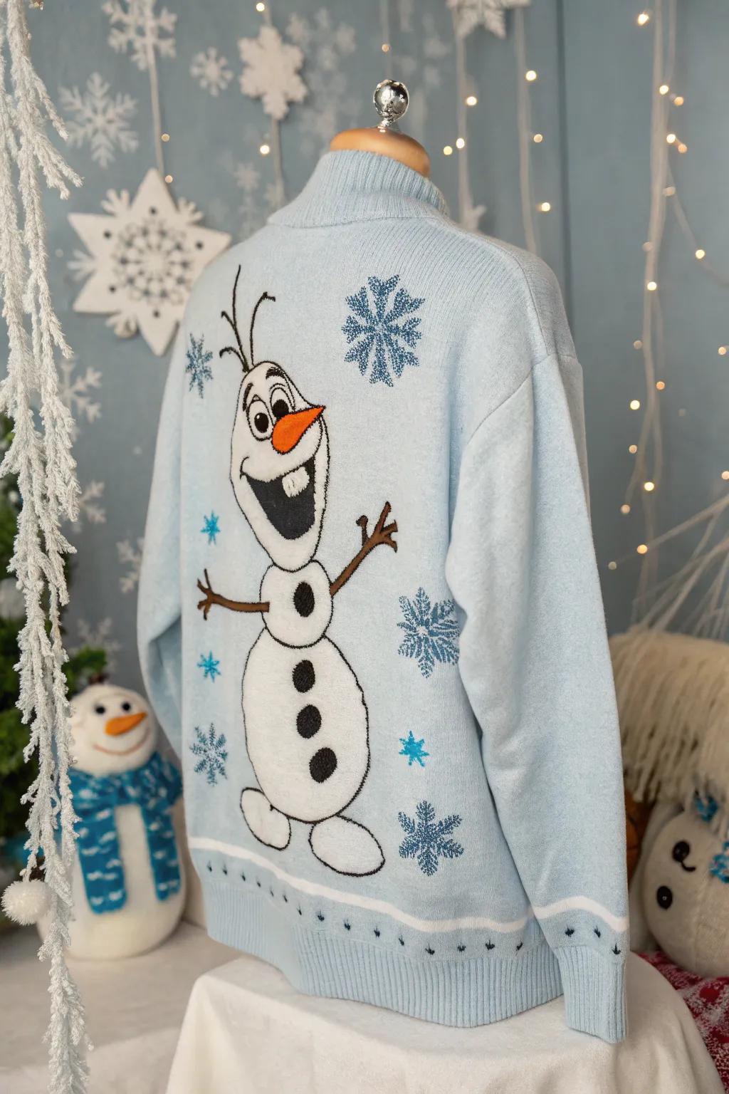 A playful take on a snowman with a frosty surprise.