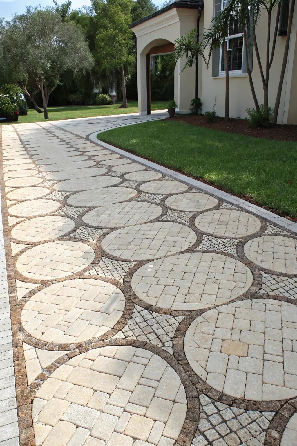 Stone pavers add texture and elegance to your driveway design.