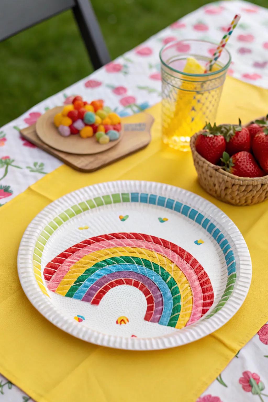 A woven rainbow brings color to any space.