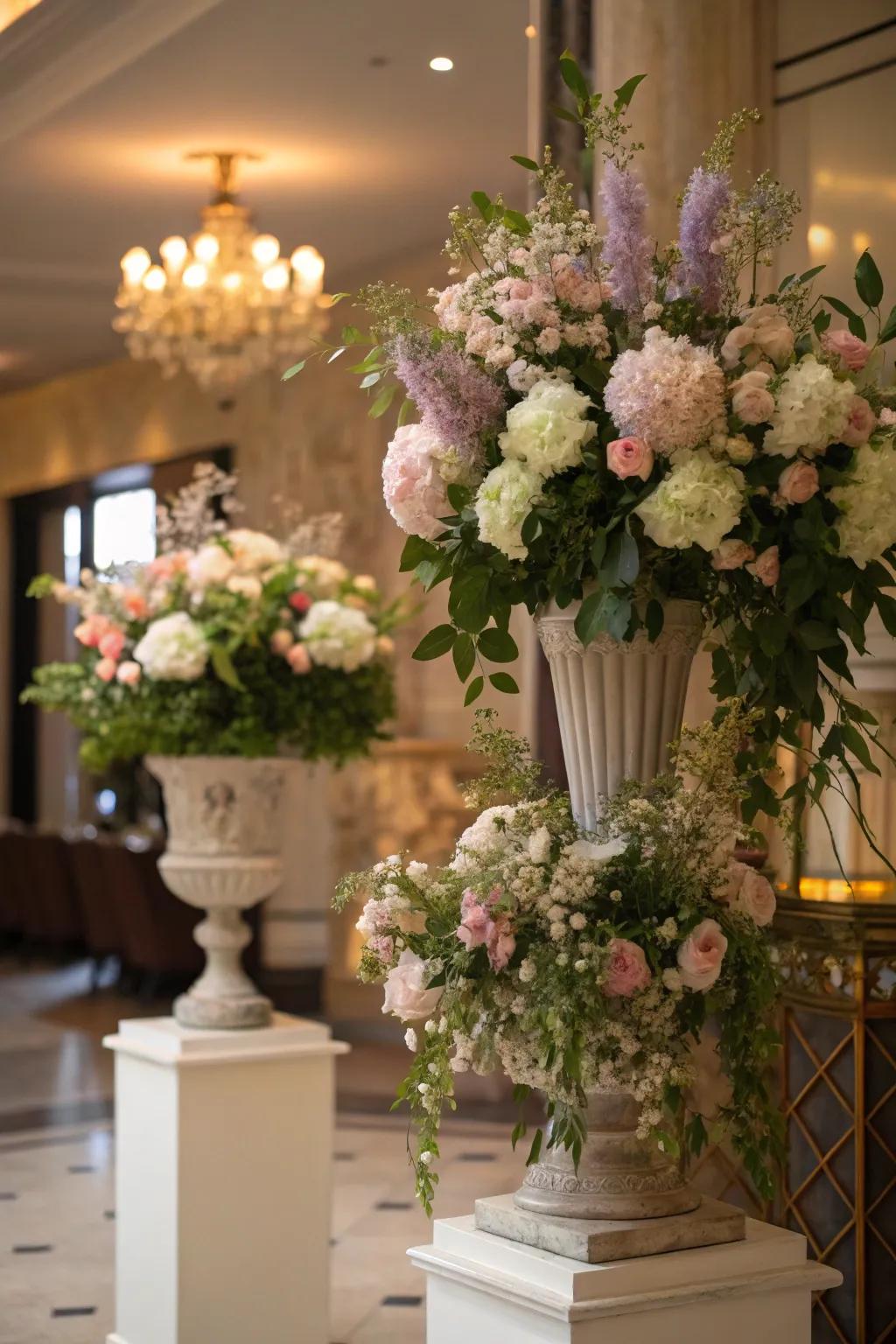Stunning floral arrangements adding elegance to the party.
