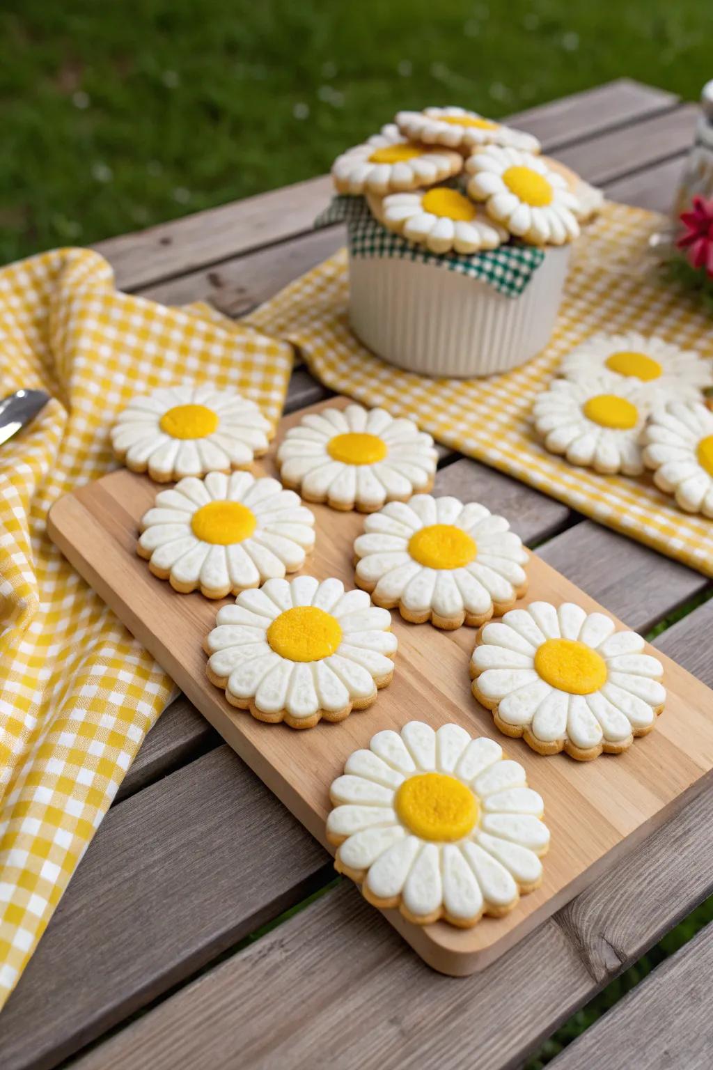 Cheerful daisy cookies to brighten any day.