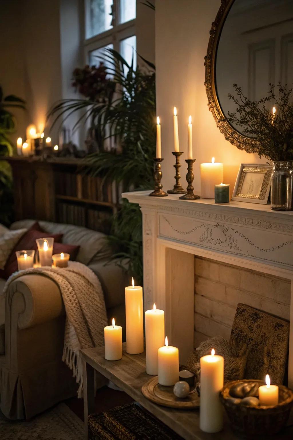 Candles provide a soft and warm atmosphere perfect for fall gatherings.