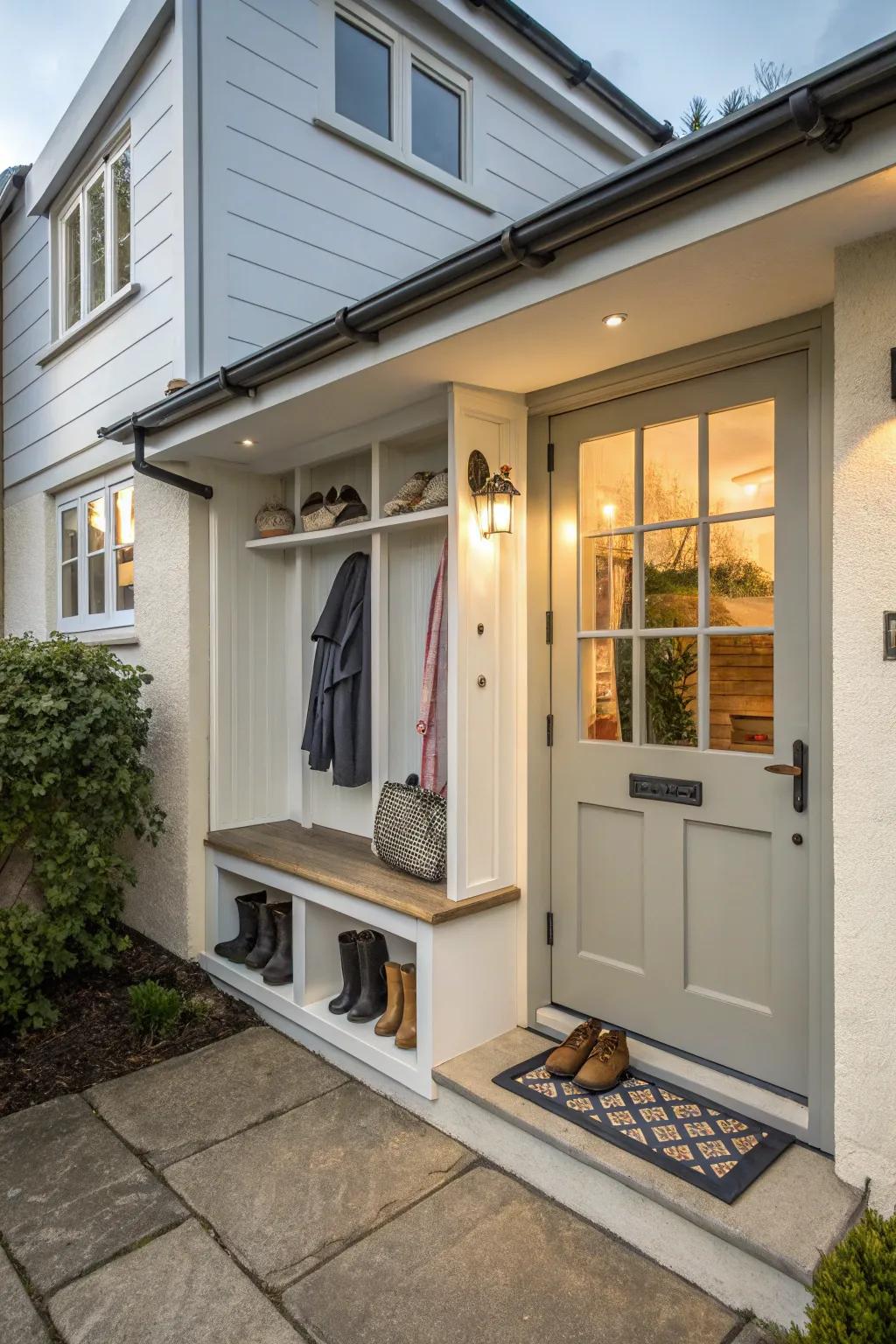 A practical mudroom for all seasons.