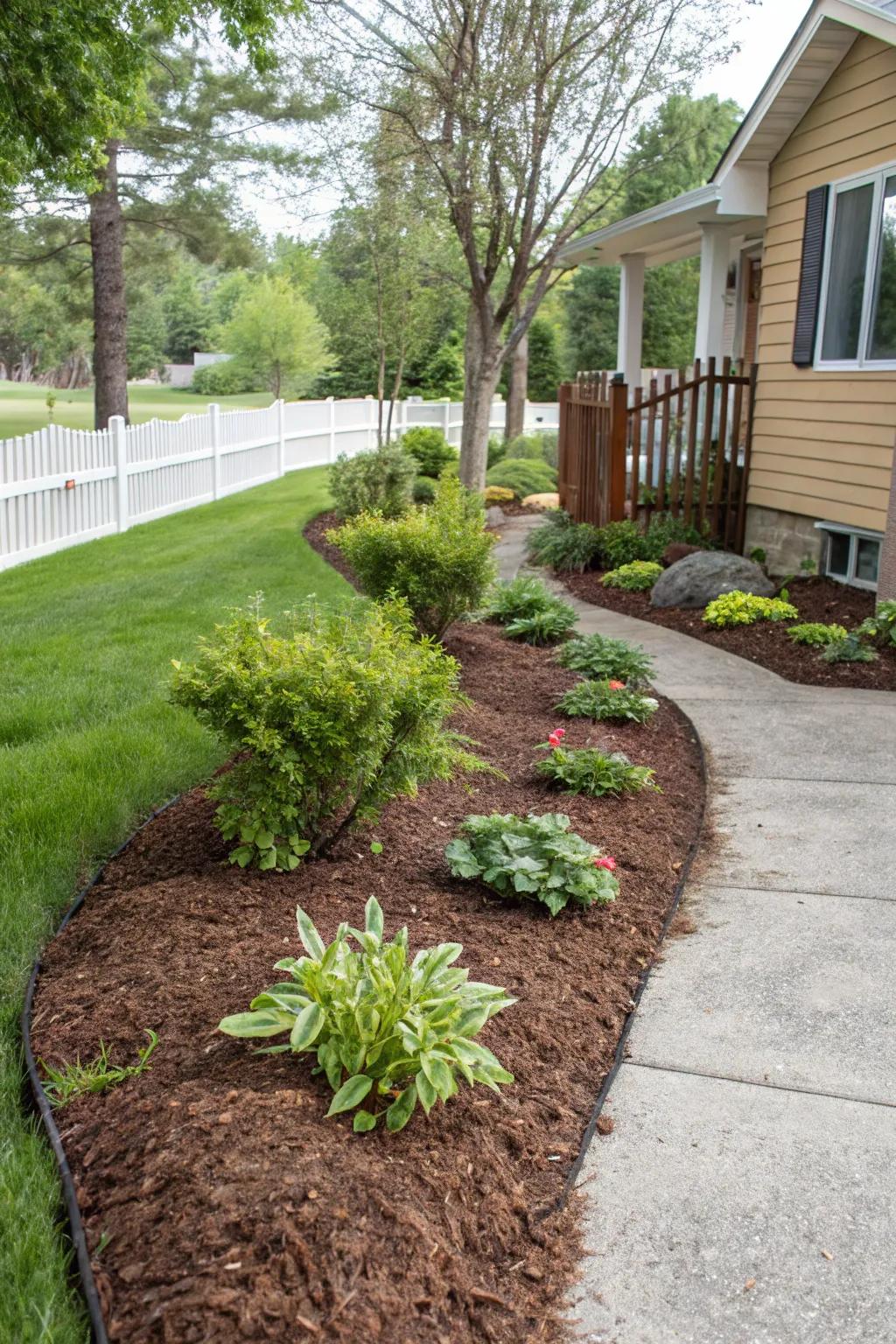 Mulch enhances your garden's appearance while conserving moisture.