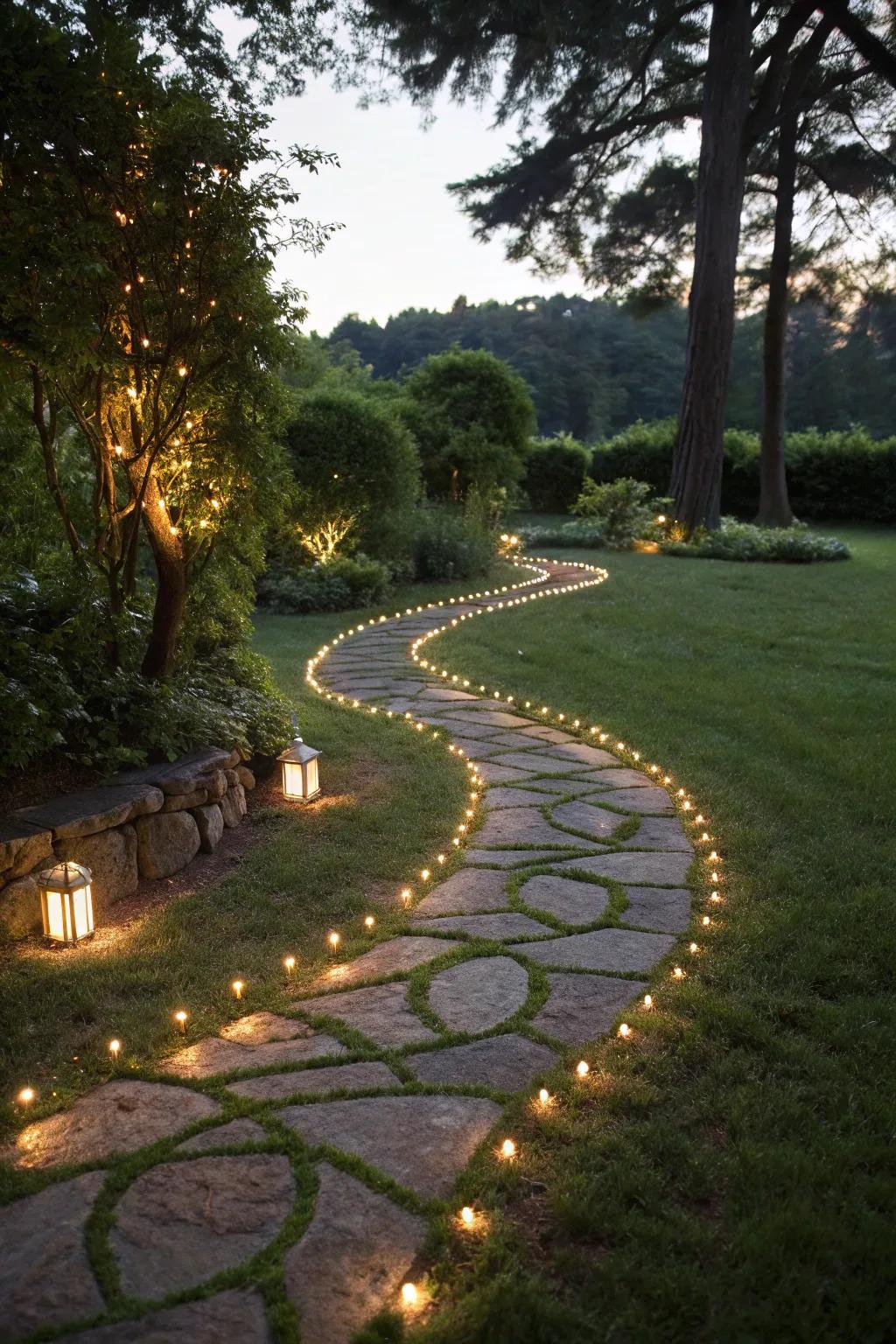 Illuminate your path with charming solar lights.