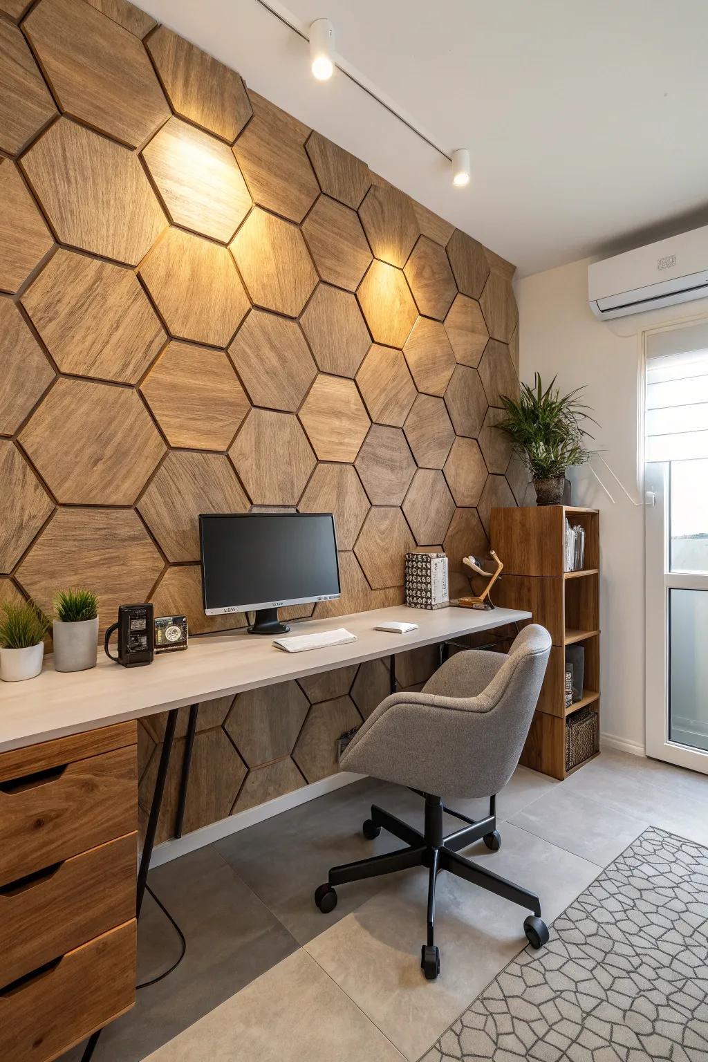 Give your wall depth with 3D hexagon shapes.