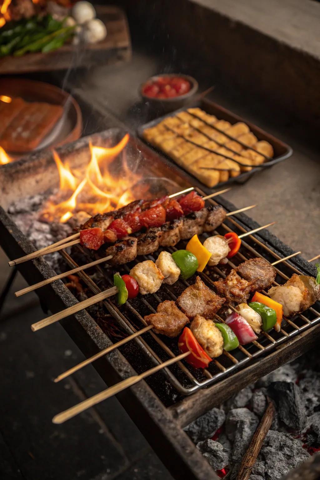 Vertical grilling adds a dramatic flair to your outdoor cooking.