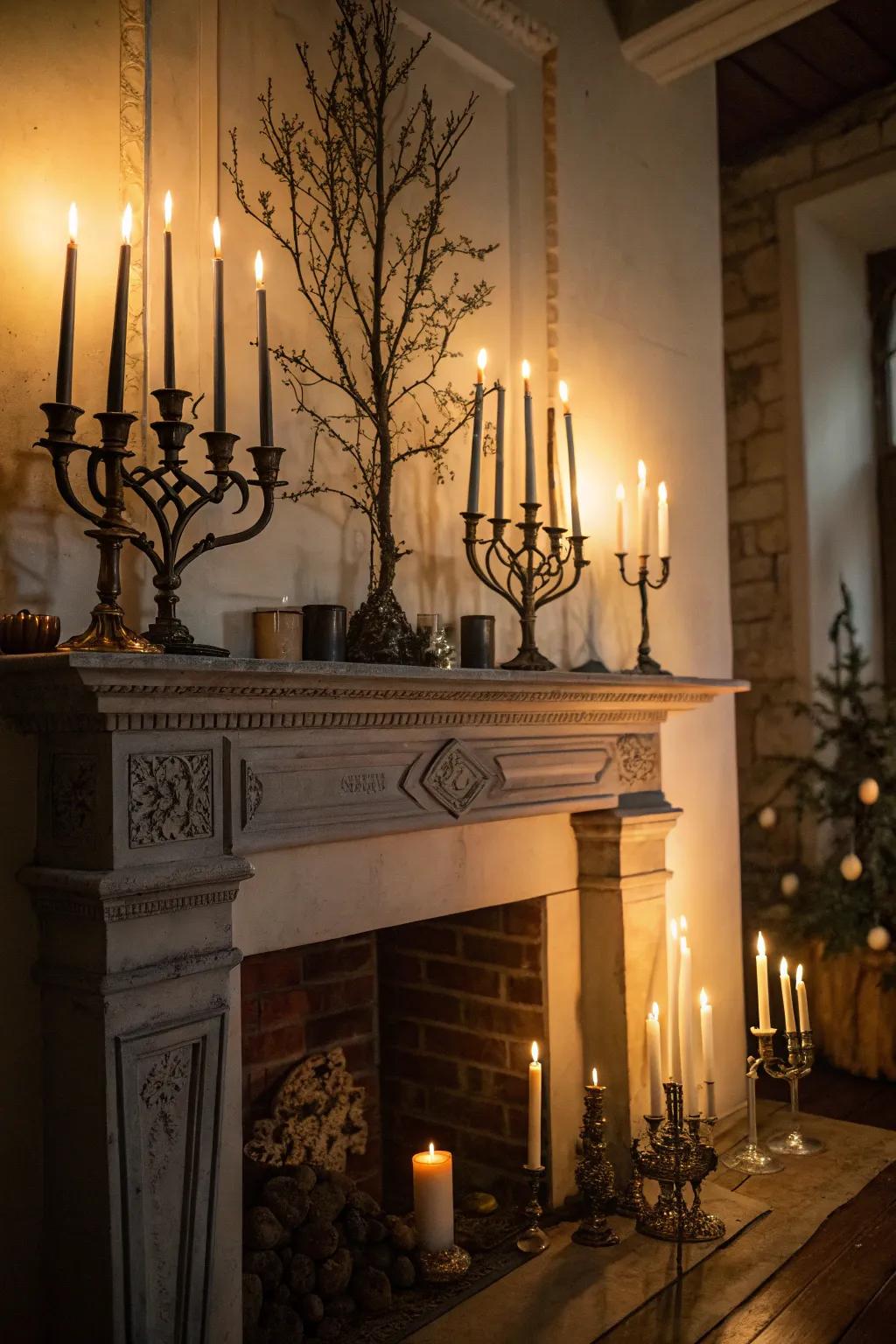 Candles set the perfect spooky ambiance.