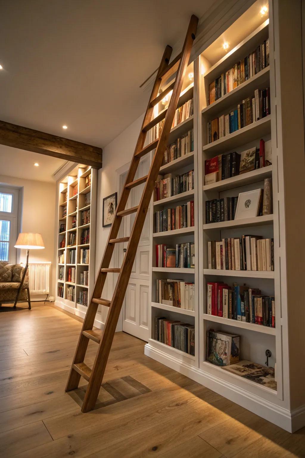 A library ladder adds both function and charm.