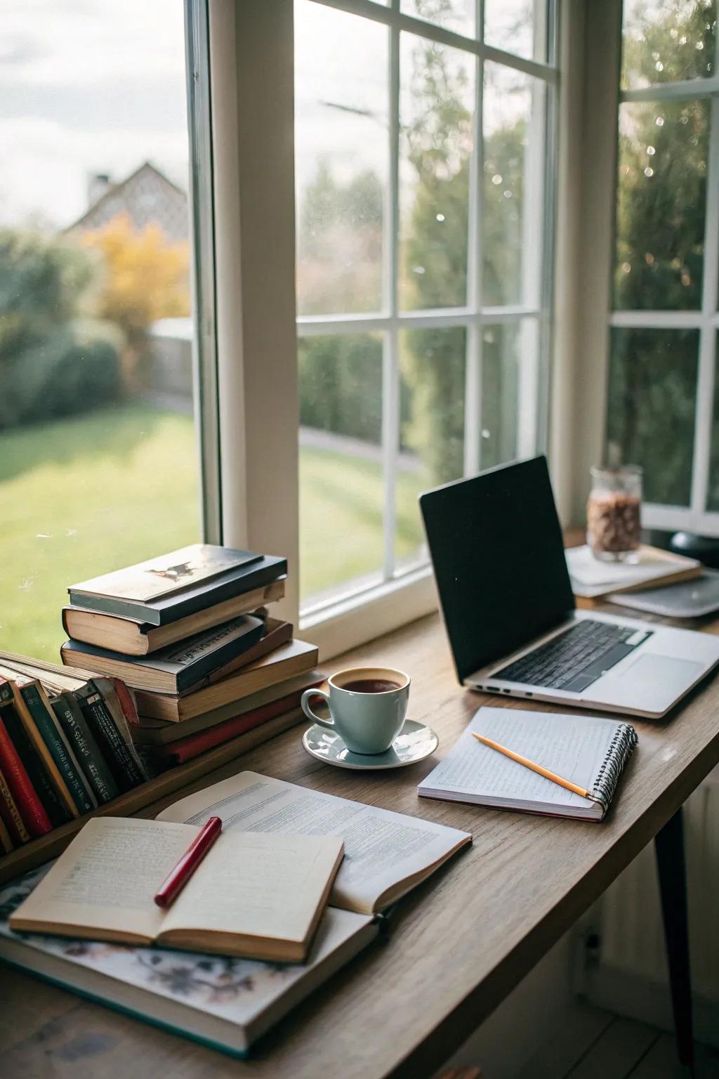 Let the sun shine in: a naturally lit workspace.