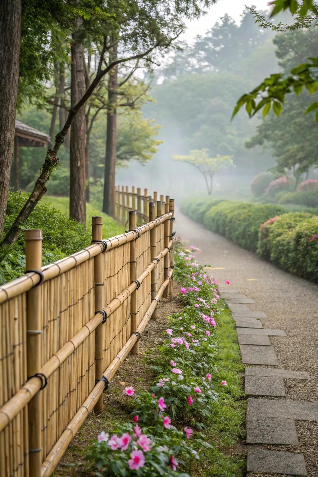 Bamboo slats bring a touch of the exotic to your garden.