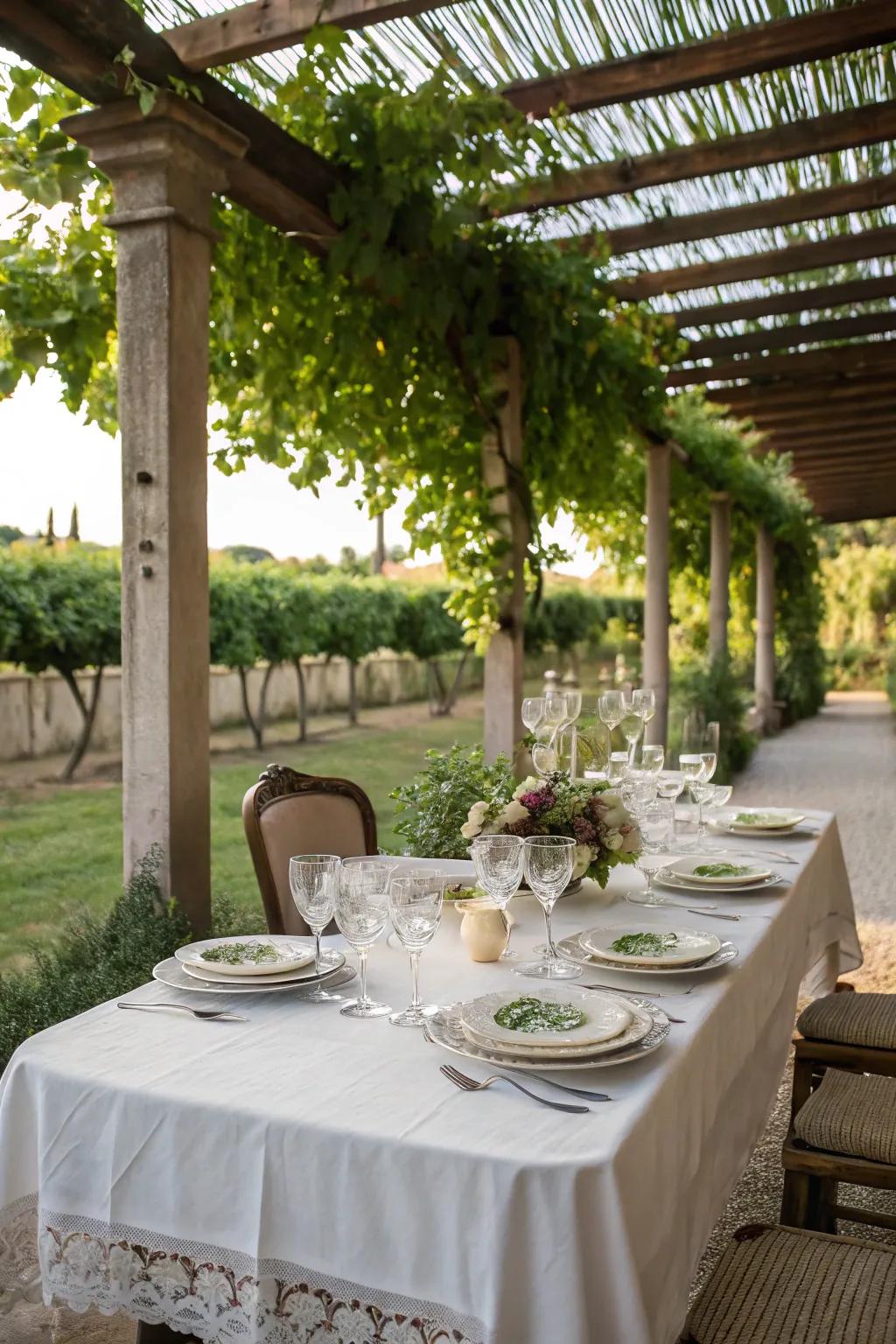 Outdoor dining with elegant table settings transforms meals into delightful experiences.