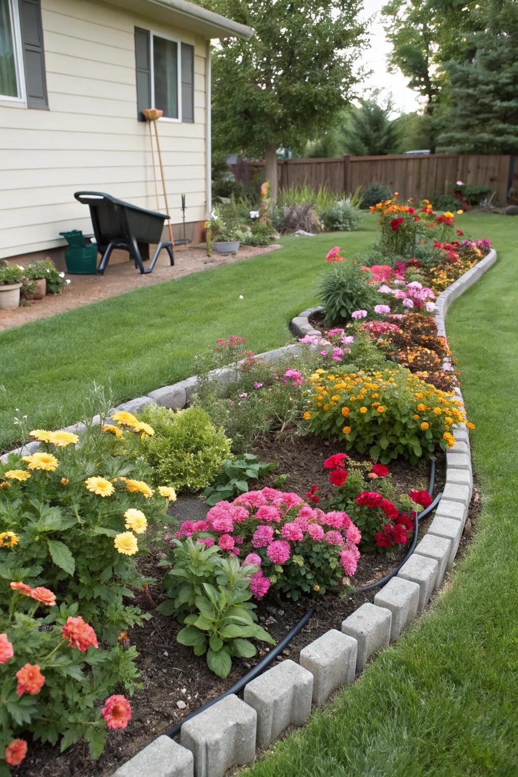 Plastic edging offers flexibility and clean lines for your garden.