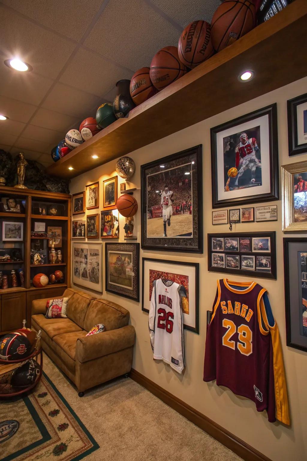 Personalize your man cave with themed decor.