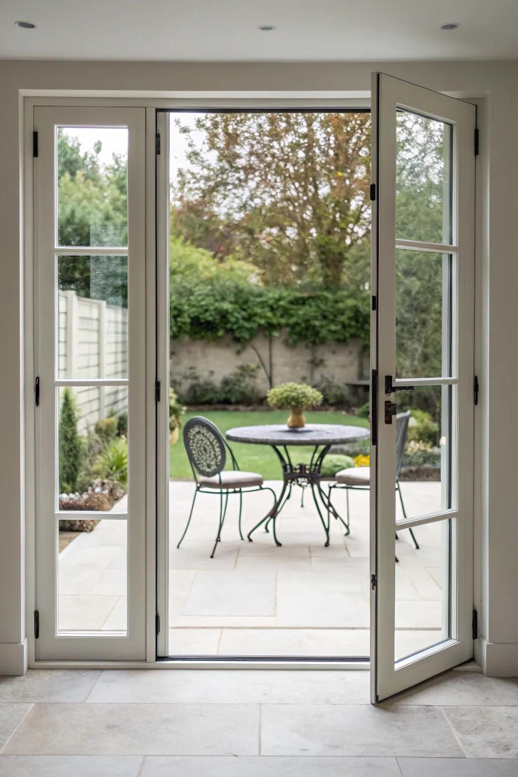 Thin-framed doors for a sleek, unobtrusive view.