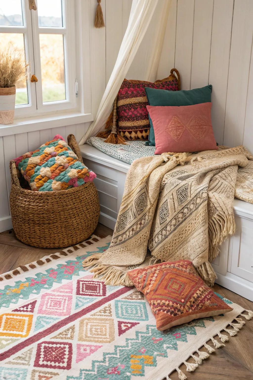 Textures and patterns bring life to a modern southwestern interior.