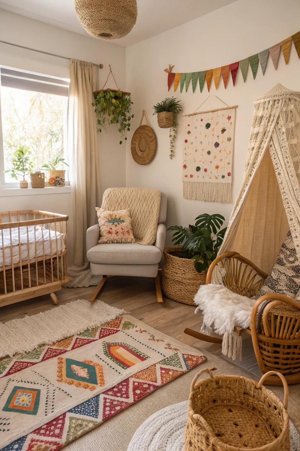 Embrace tranquility and style with a boho nursery.