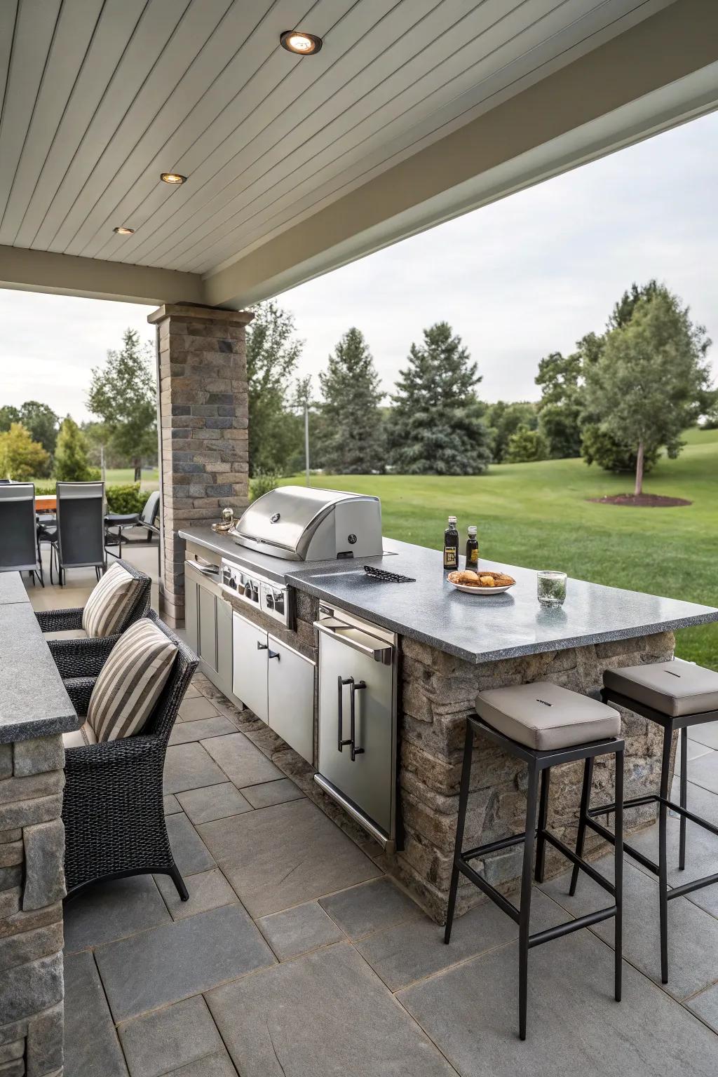 Cook up a storm with a fully-equipped outdoor kitchen.