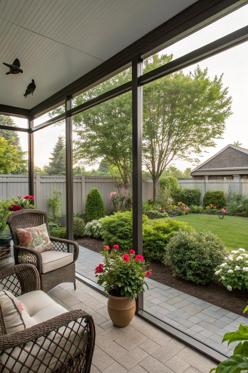 Enjoy bug-free evenings on your patio with screen enclosures.